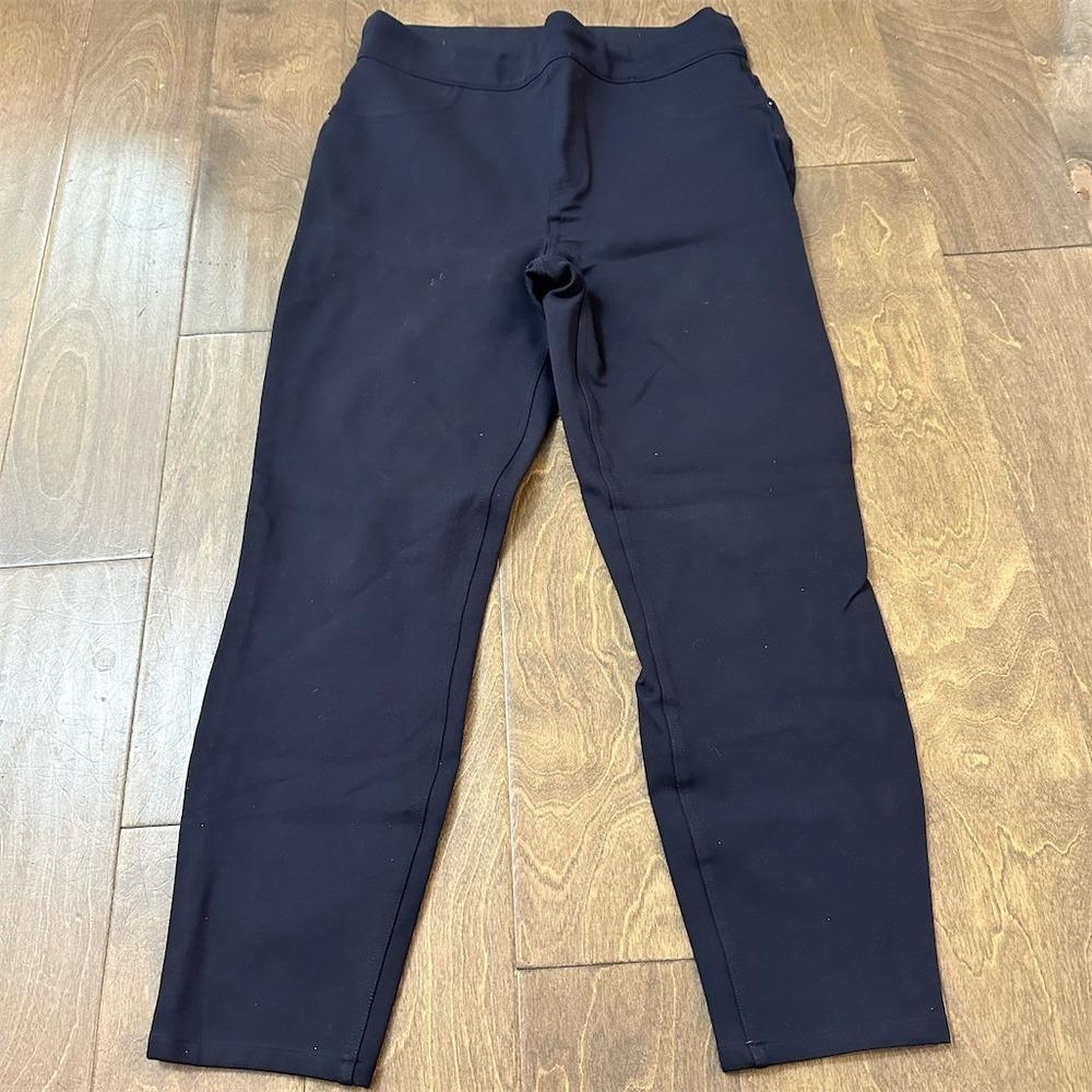 SPANX The Perfect Pant Womens Size L Navy Blue Ankle Skinny Pull-On Pants